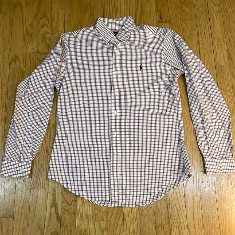 Ralph Lauren Men's Red & Blue Checkered Button-Up Shirt